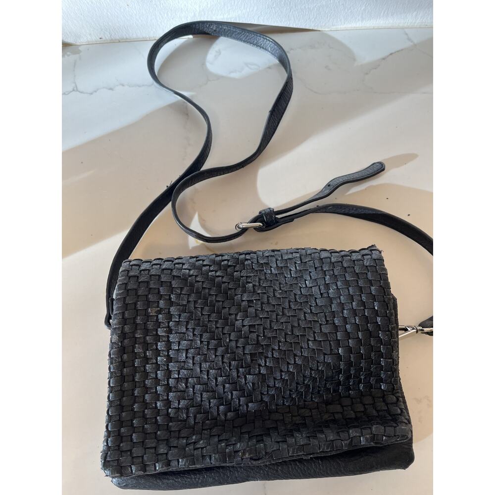 Street Level Anthropologie Womens Crossbody Shoulder Bag Woven Polyurethane